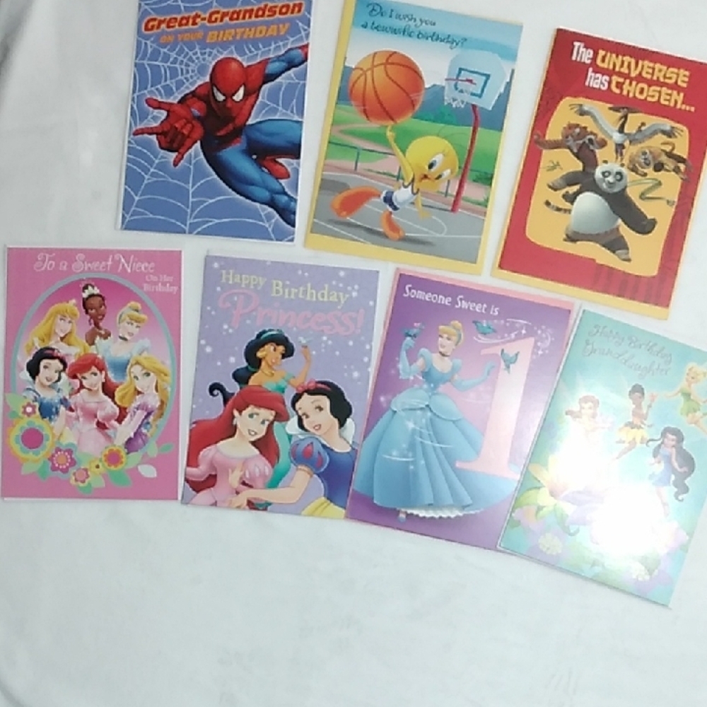 ASSORTED KIDS BIRTHDAY CARDS 7 PC.